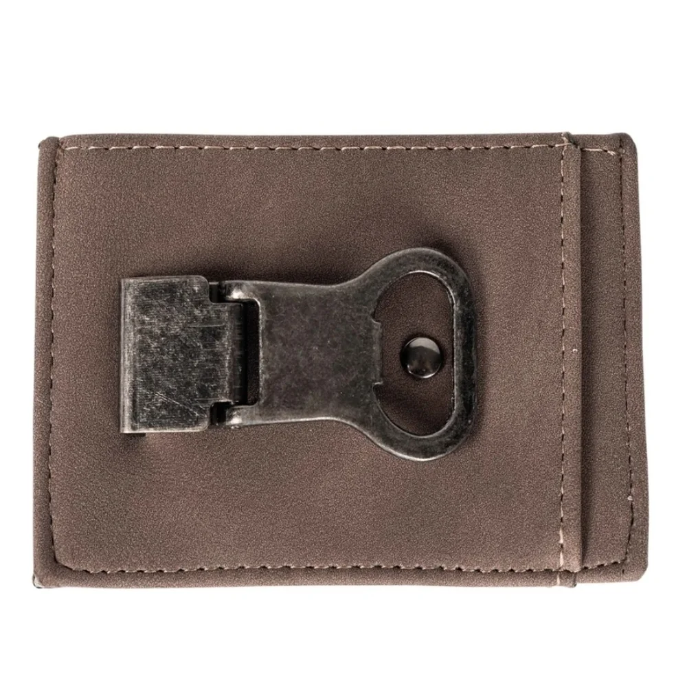 Men's Leather Money Clip With Bottle Opener,Color Black, Retail Price$24.95 USD